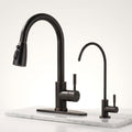 Kitchen Water Filter Faucet Combo Built for Clean Water Access, Stainless Steel, Pull-Down Sprayer, RO Compatible