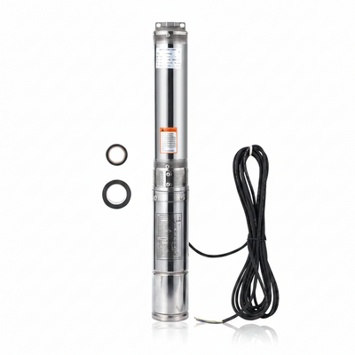 Deep Well Submersible Pump, 1.5HP 230V/60Hz, 27GPM Flow 259Ft Head, with 33Ft Electric Cord & Check Valve, 4" Stainless Steel Water Well Pump for Industrial,Irrigation,Home Use, IP68 Waterproof Grade