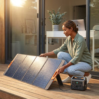 200W Portable Solar Panel, 25% High Efficiency Foldable Solar Panel Charger for Power Station, for Power Station, with Sturdy Kickstands, Fast Setup for Camping, RV, Pickup, Marine Off-Grid — Lifestyle