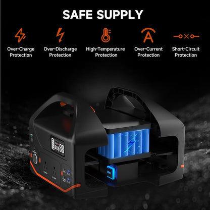 Portable Power Station 600W 293Wh Camping Lithium Battery, Portable Generator for Home Use Emergency Power Station Backup Travel Outdoor 100W PD & 110V Pure Sine Wave AC Outlet
