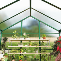 8X12 FT Greenhouse for Outdoors, Polycarbonate Greenhouse with Roof Vent, Ground Nails, Lockable Push Door, Aluminum Large Walk-In Green House for outside Garden Backyard, Patio, Lawn, Green
