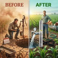 Deep Well Submersible Pump, 3HP/2200W 230V/60Hz, 37GPM Flow 640 Ft. Head, with 33 Ft. Electric Cord, 4 In. Water Pumps — Before & After