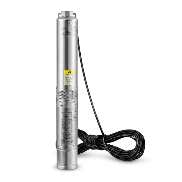 Deep Well Submersible Pump, 3HP/2200W 230V/60Hz, 37GPM Flow 640 Ft. Head, with 33 Ft. Electric Cord, 4 In. Water Pumps — Studio Shot