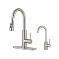 Kitchen Faucet and Water Filter Faucet Combo,  Stainless Steel Kitchen Sink Faucet with Drinking Water Faucet for Reverse Osmosis or Water Filtration System, Brushed Nickel